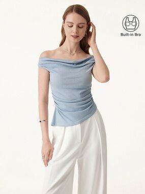 OGL Cotton Linen
Off Shoulder Cotton-Linen Gathered New Airy Brami Small NWT